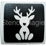 Glittertattoo stencil kerst rendier met hart