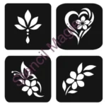 Glittertattoo stencils kerst set van 8