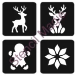 Glittertattoo stencils kerst set van 10